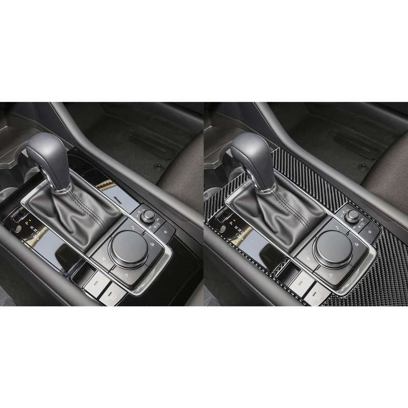 Car Carbon Fiber Central Control Gear Panel Decorative Sticker for Mazda 3 Axela 2020, Left Drive