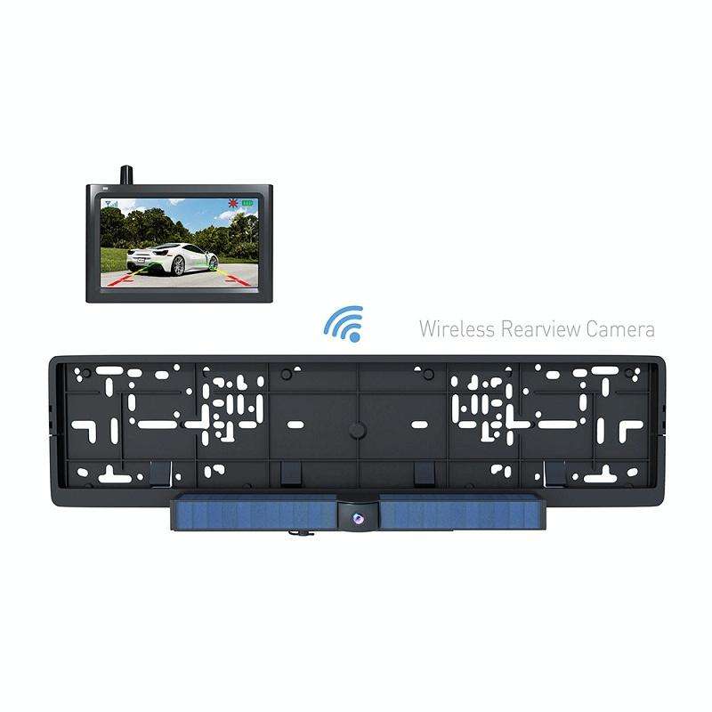 Solar Powered Rear View System Reversing Wireless Transmission Car Camera Display(RC01)