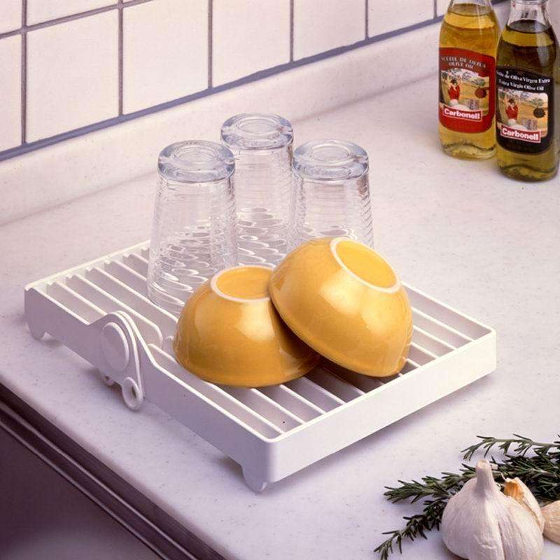 Foldable Dish Drip Rack Plate Holder(White)