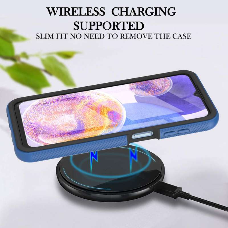 For Samsung Galaxy A23 5G / 4G Starry Sky Solid Color Series PC + TPU Phone Case with PET Film(Blue)