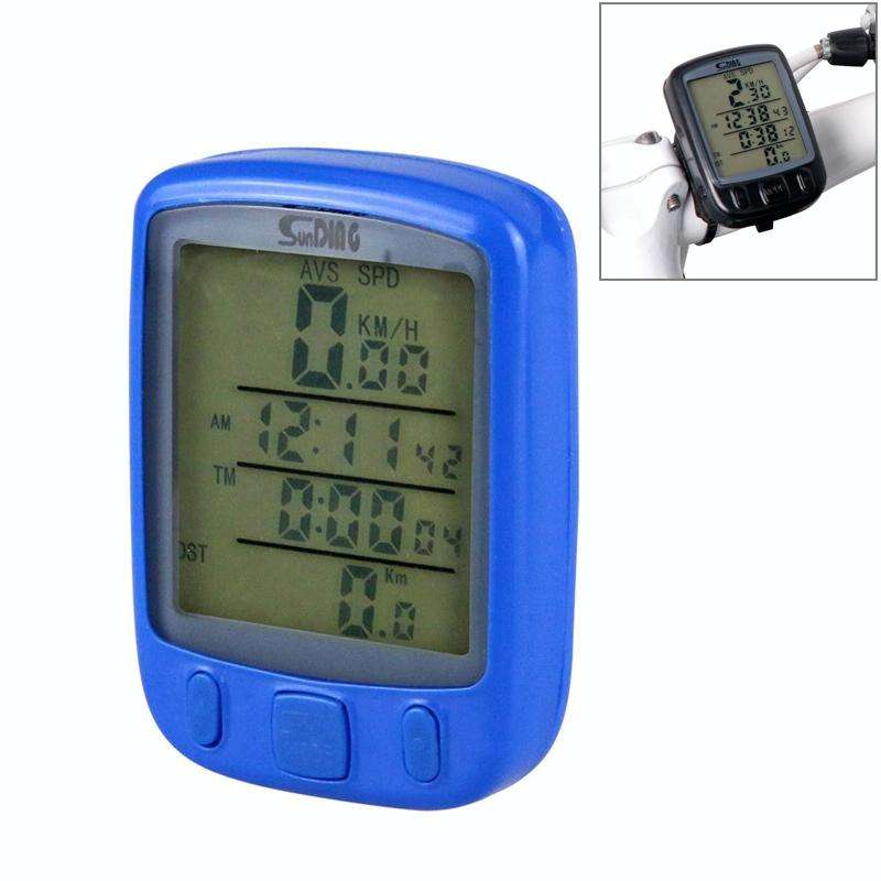 SUNDING 563C Bike Bicycle Waterproof Wireless LCD Screen Luminous Mileage Speedometer Odometer, E...