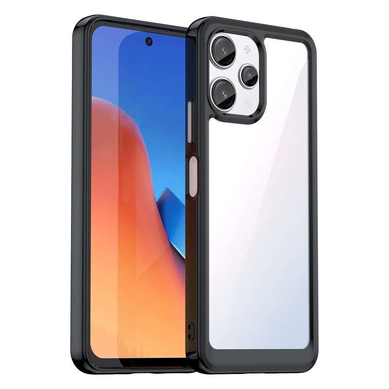 For Xiaomi Redmi 12 Colorful Series Acrylic + TPU Phone Case(Black)