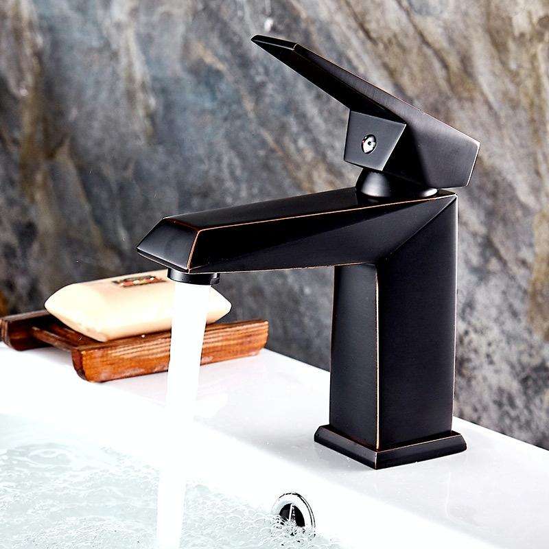 Hardware Faucet Bathroom Hot & Cold Water Faucet, Specification: Black 99508