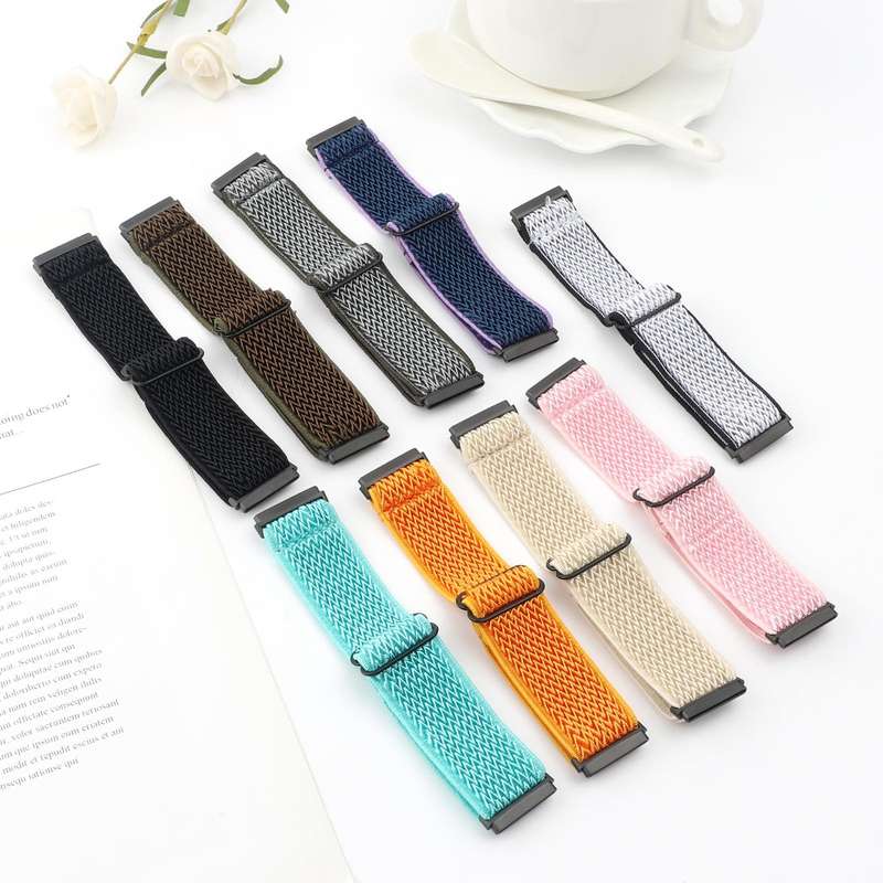 For Fitbit Versa 4 / Sense 2 Universal Wave Nylon Watch Band(Army Green)
