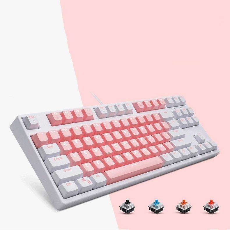 87/108 Keys Gaming Mechanical Keyboard, Colour: FY87 White Shell Black Shaft
