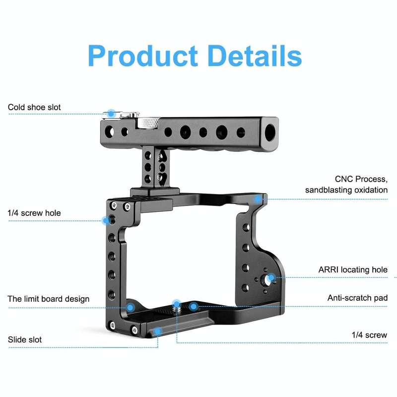 PULUZ Video Camera Cage Stabilizer with Handle for Sony A6600 / ILCE-6600(Black)