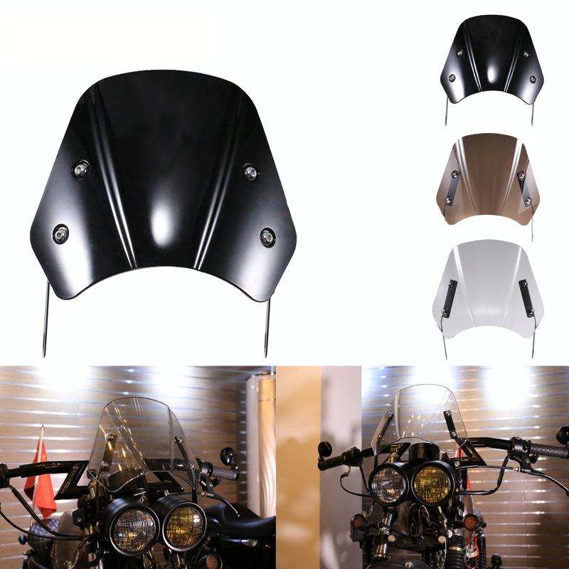 5-7 Inch Retro Motorcycle Windshield Universal Modified Windshield(Smoky)