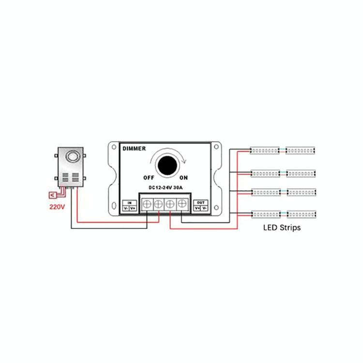 30A LED Controller Knob Dimming Smart Module(Black)