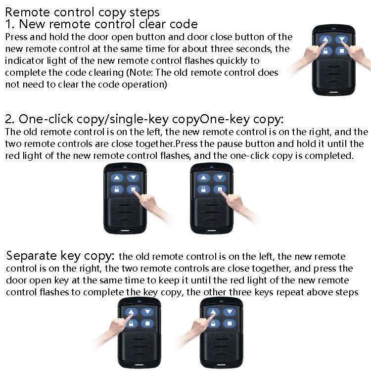 2 PCS Electric Roller Shutter Waterproof Copy Universal Remote Controller Garage Door Remote Cont...