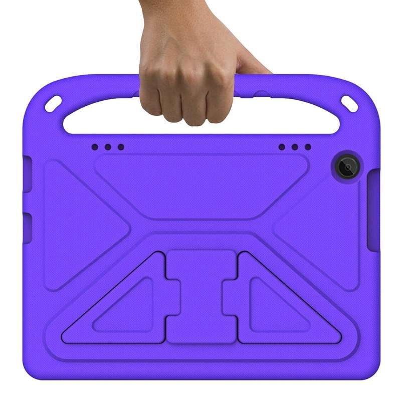 For Lenovo Tab M10 3rd Gen Handle EVA Shockproof Tablet Case with Holder(Purple)