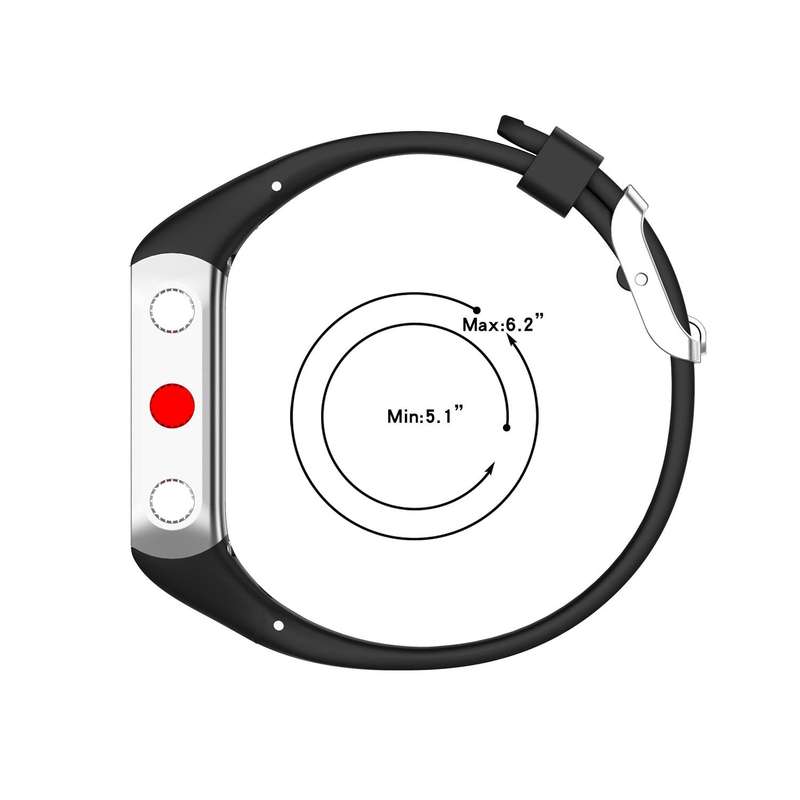 For Polar V800 GPS Smart Watch Two-color Steel Buckle Watch Band(Black+Red)