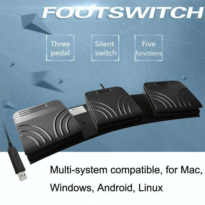 FS2020TU CF Foot Switch Foot Pedal Keyboard Control Mouse Game Combo Pedal(Photoelectric Mute)