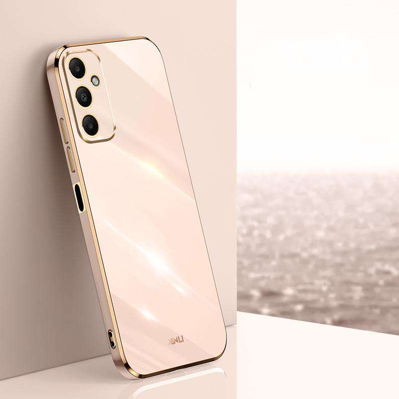 For Samsung Galaxy A05s XINLI Straight Edge 6D Electroplate TPU Phone Case(Pink)