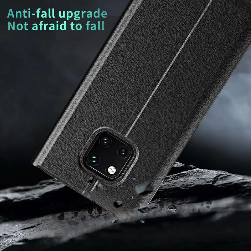 For Huawei Mate 20 Pro Side Electroplated Dormant Ultra-Thin Horizontal Flip Leather Case with Ho...