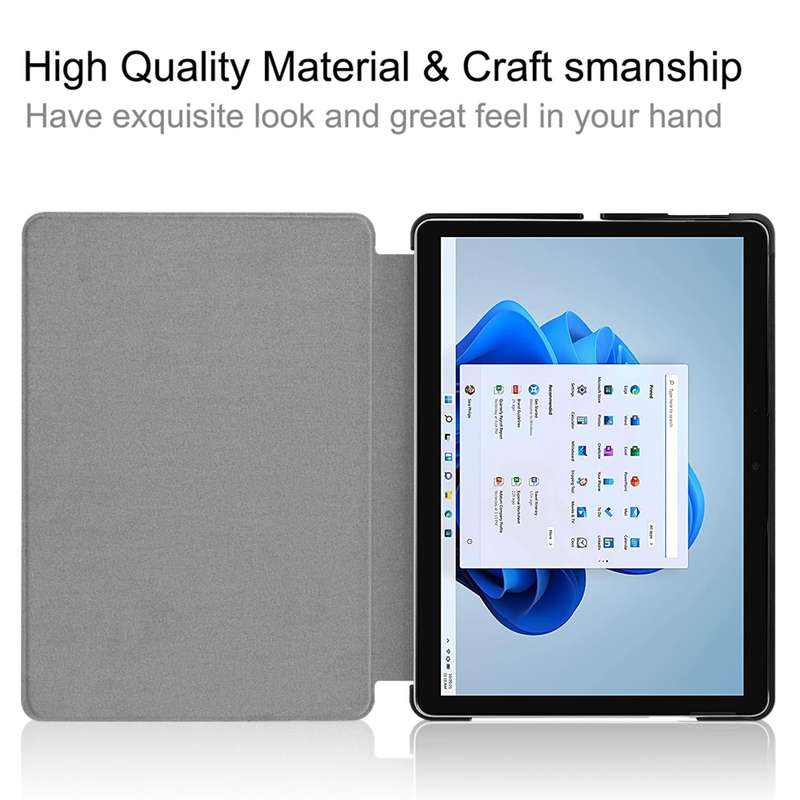 For Microsoft Surface Pro 8 Solid Color Electric Pressed Horizontal Flip Tablet Leather Case with...