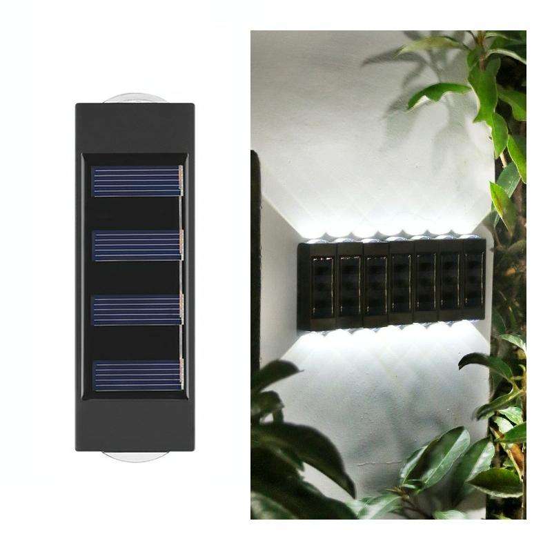 2LED NiMH Solar Wall Lamp Outdoor Waterproof Up And Down Double-headed Spotlights(White Light)