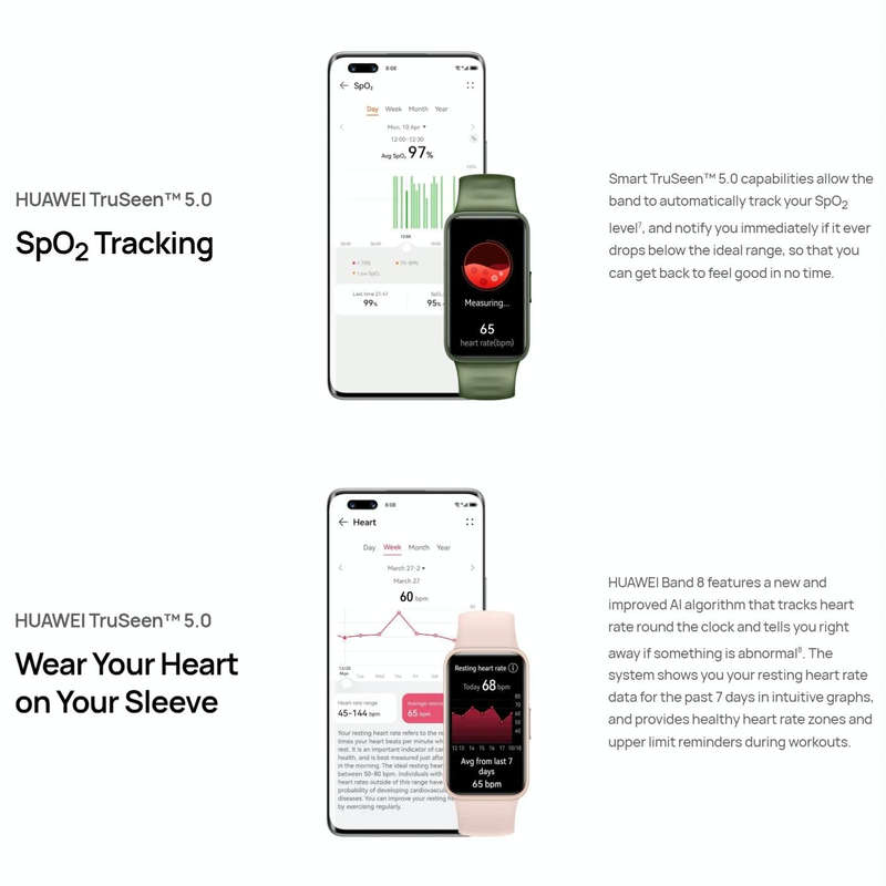 HUAWEI Band 8 Standard 1.47 inch AMOLED Smart Watch, Support Heart Rate / Blood Pressure / Blood ...