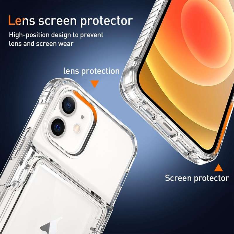 For iPhone 12 / 12 Pro Crystal Clear Flip Card Slot Phone Case(Transparent)