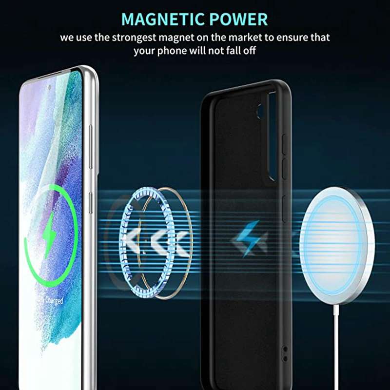 For Samsung Galaxy S22 5G MagSafe Magnetic Liquid Silicone Phone Case(Black)