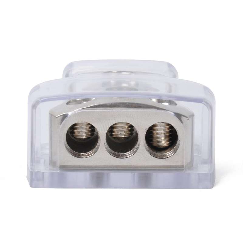 3-Way Car Audio Stereo Amp Power / Ground Cable Splitter Distribution Block 4GA