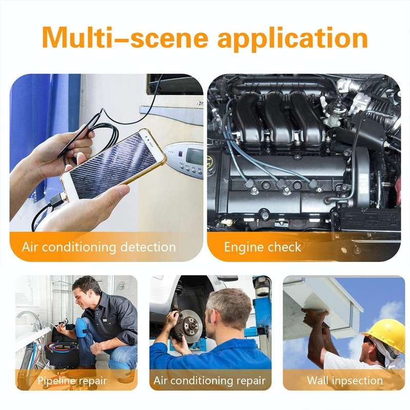 inskam107 3.9mm 3 In 1 HD Waterproof Industry Digital Endoscope Inspection Camera, Length:5m Hard...