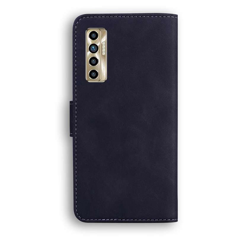 For Tecno Camon 17P Skin Feel Pure Color Flip Leather Phone Case(Black)