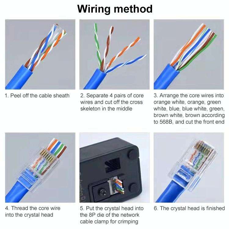 10pcs /Pack Cat6e Unshielded Pass Through RJ45 Connector Modular Plug