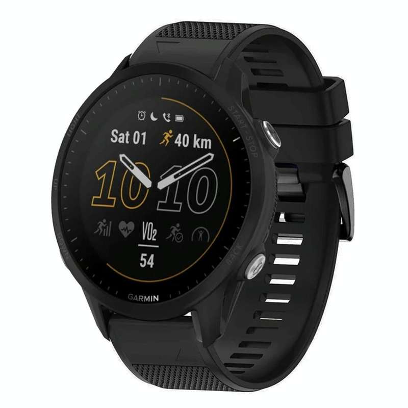 For Garmin Forerunner 955 22mm Quick Release Silicone Watch Band(Black)