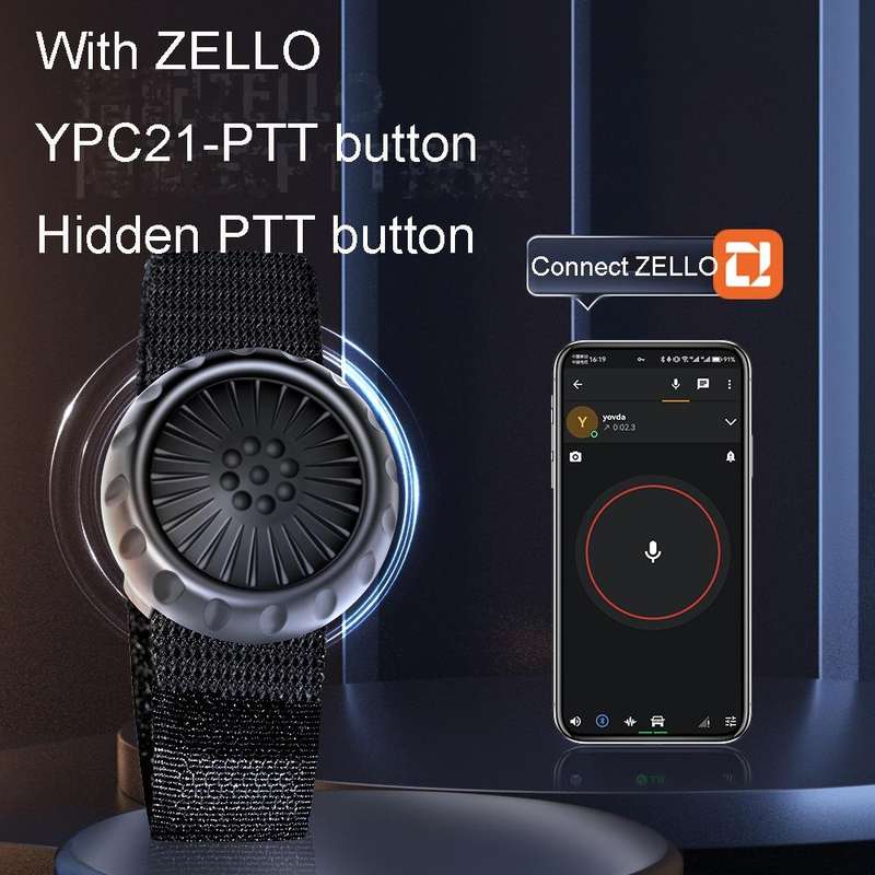 For ZELLO Wireless Bluetooth Push Button Car Riding Transmitter(Black)