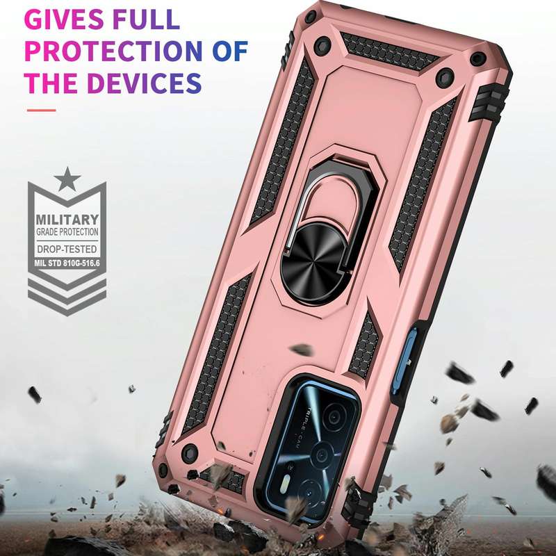For OPPO A16 Shockproof TPU + PC Phone Case(Rose Gold)
