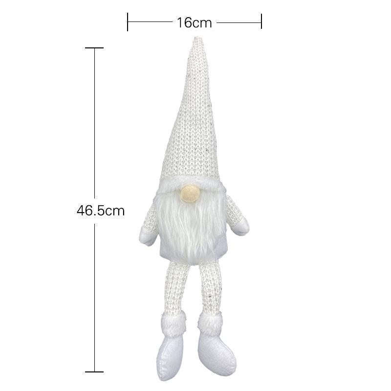 Christmas Decorations Dolls Faceless Elderly Dolls Window Decorations(White)