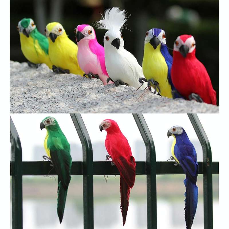 25cm Simulation Parrot Simulation Macaw Horticultural Decoration (Red)