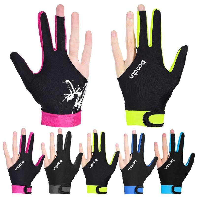 BOODUN M050912 Thin Breathable Men and Women Billiards Three Finger Single Gloves, Size:M(Dark Grey)