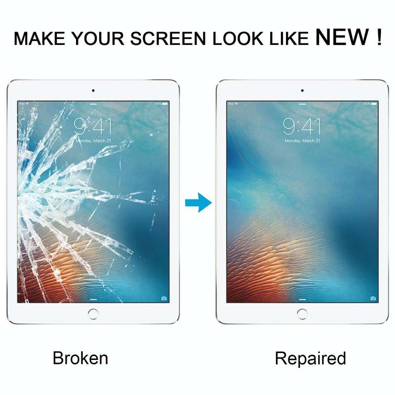 For iPad Pro 9.7 Front Screen Outer Glass Lens with OCA Optically Clear Adhesive(Black)