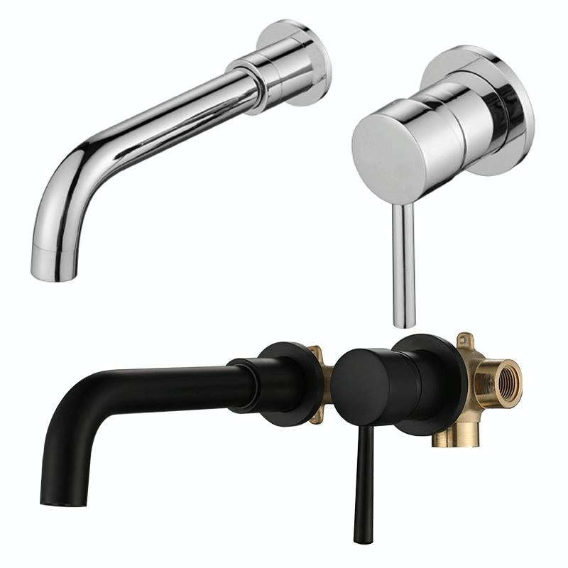 In-wall Hidden Concealed Faucet Hot and Cold Copper Mixing Valve, Specification: Silver Conjoined