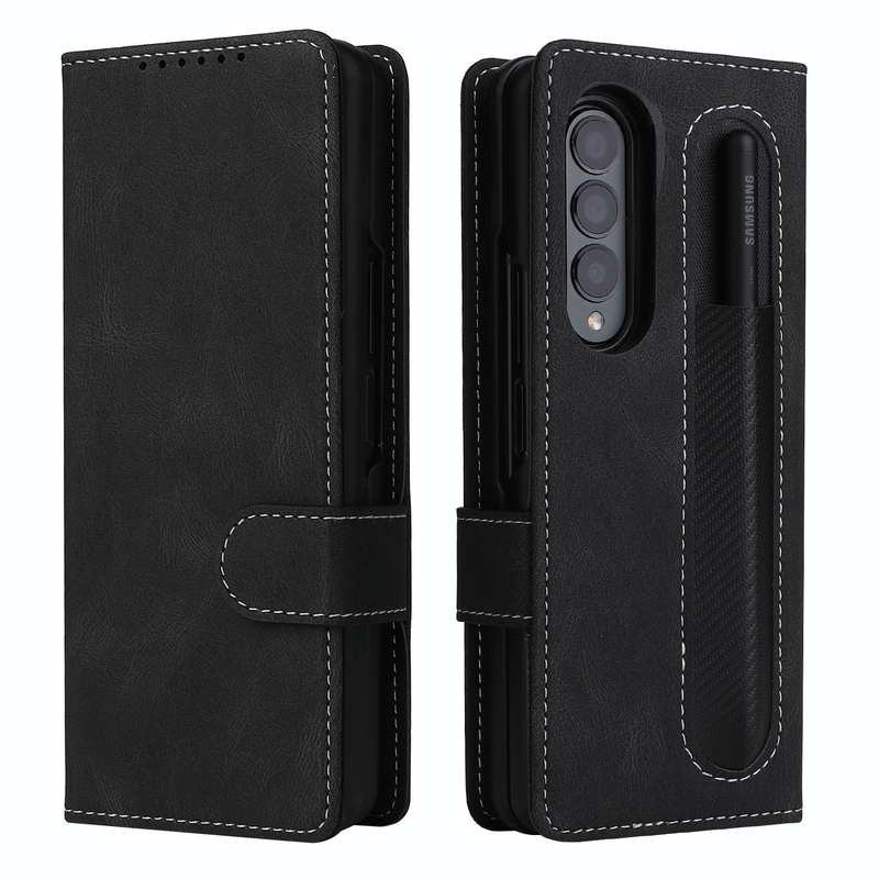 For Samsung Galaxy Z Fold4 5G Detachable Leather Folding Phone Case(Black)