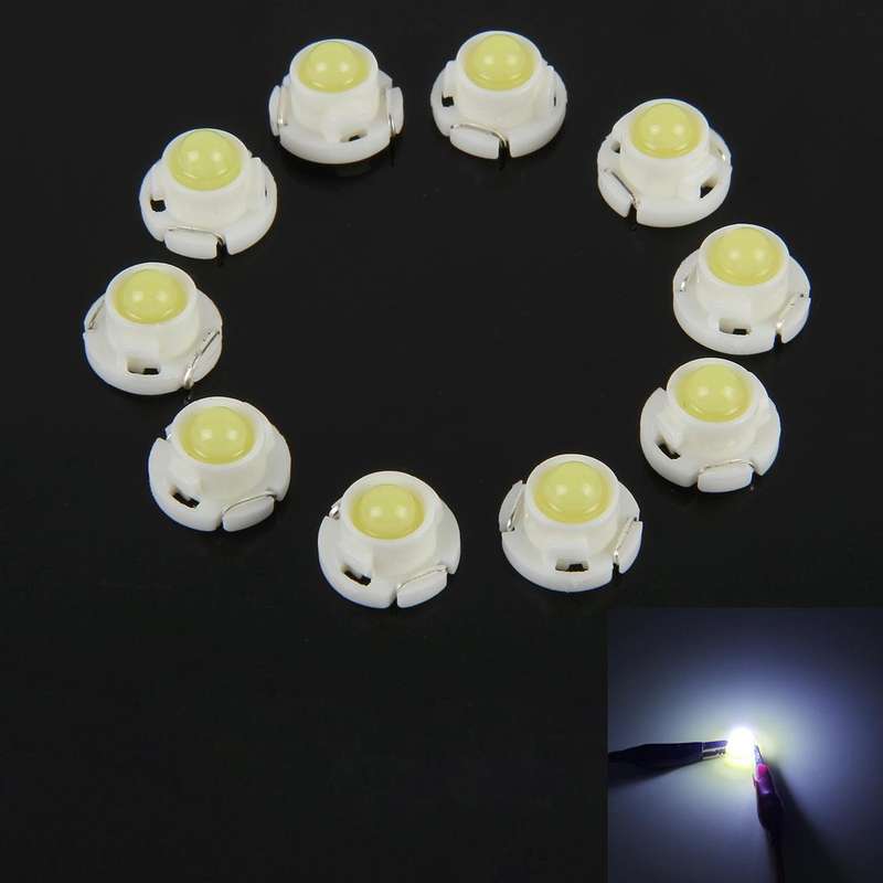 10PCS 2W T4.7 Wedge Instrument Panel LED Light Dashboard Gauge Cluster Indicator Lamp Bulb (White...