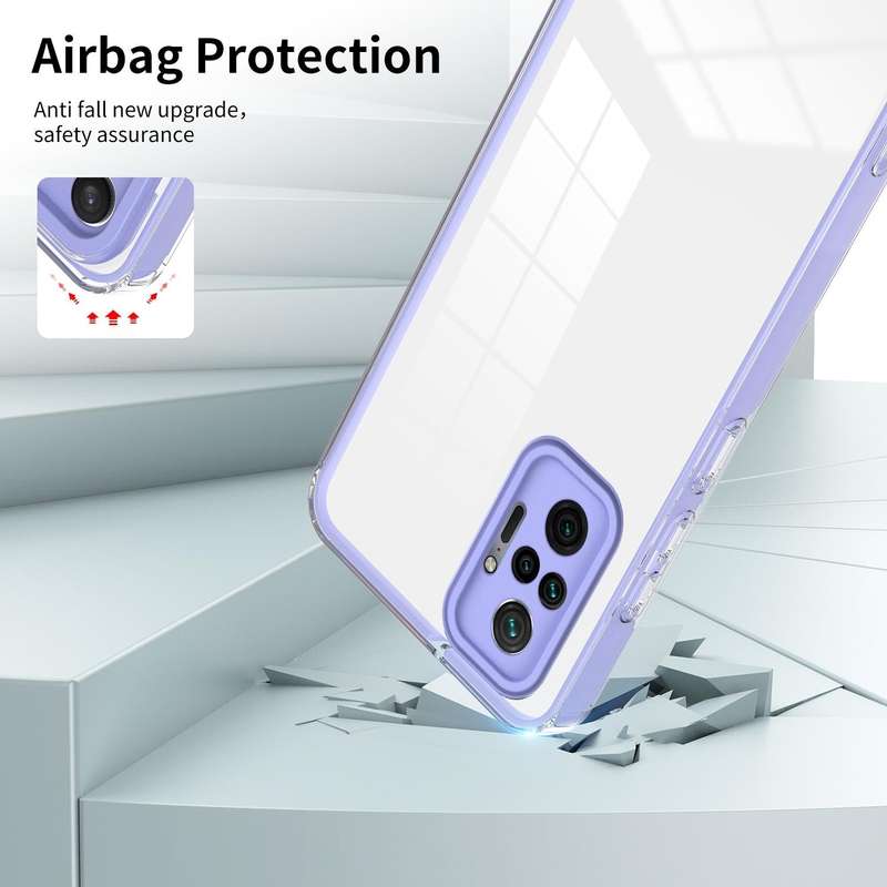For Xiaomi Redmi Note 10 Pro Max 4G 3 in 1 Clear TPU Color PC Frame Phone Case(Purple)
