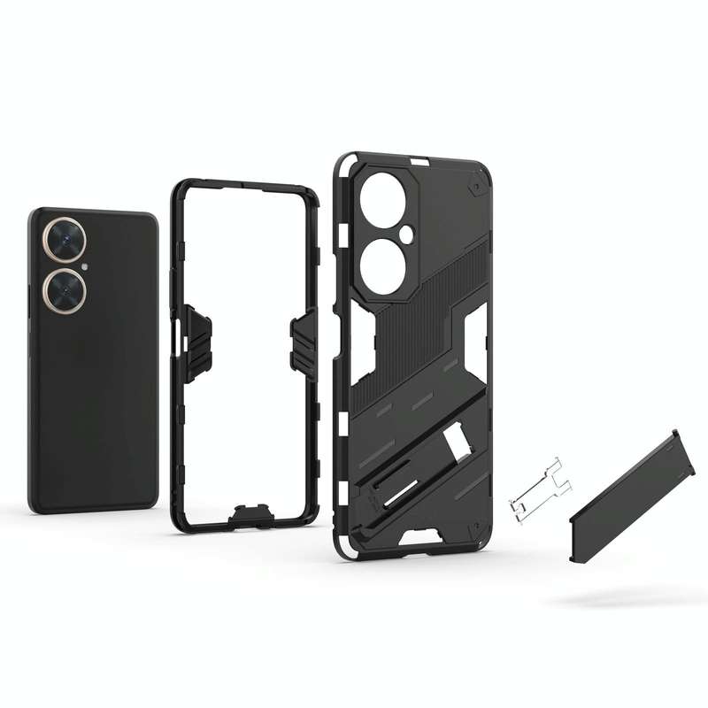 For Huawei nova 11i 4G Punk Armor 2 in 1 PC + TPU Phone Case with Holder(Black)