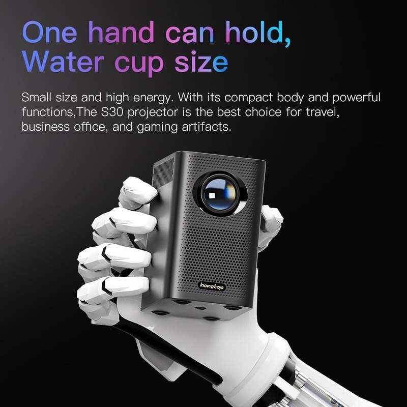 S30 Android System HD Portable WiFi Mobile Projector, Plug Type:US Plug(Black)