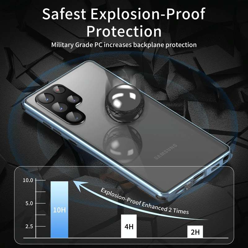 For Samsung Galaxy S24 Ultra 5G Anti-peeping Magnetic Double-sided Tempered Glass Phone Case(Green)