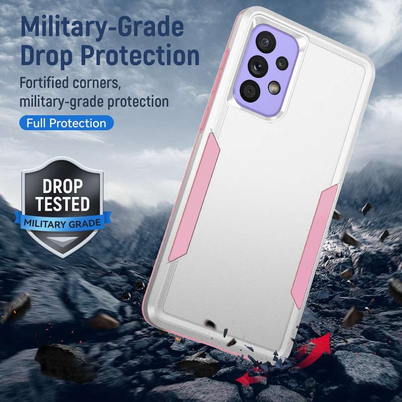 For Samsung Galaxy A73 Pioneer Armor Heavy Duty PC + TPU Phone Case(White)