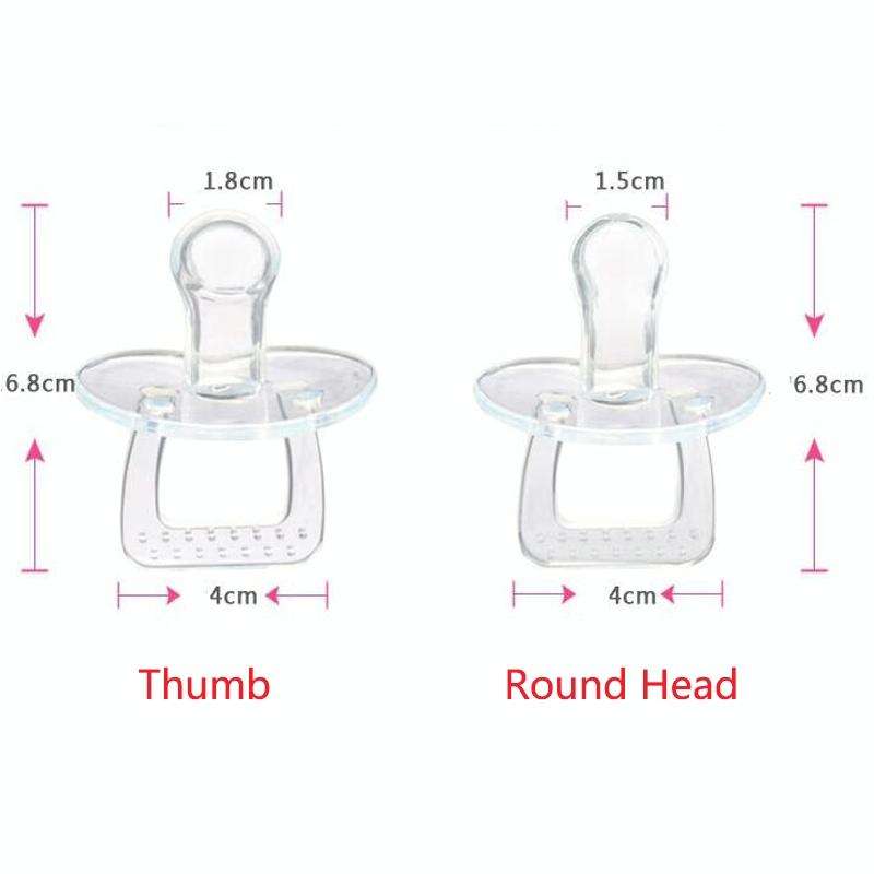Baby Products Full Silicone Round Head Thumb Transparent Pacifier(Round Head)