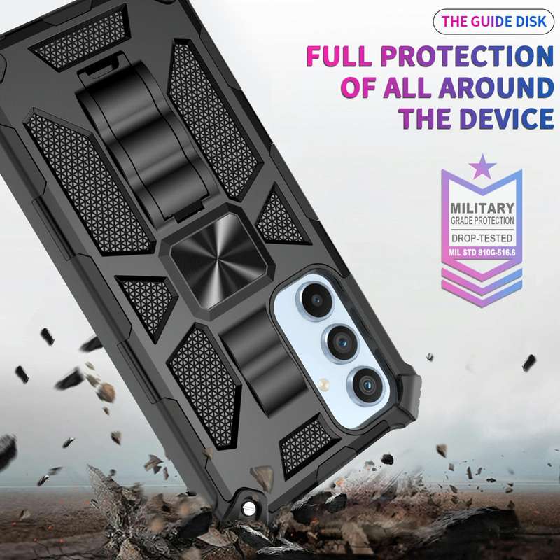 For Samsung Galaxy A54 5G Armor Shockproof TPU + PC Magnetic Protective Phone Case with Holder(Bl...
