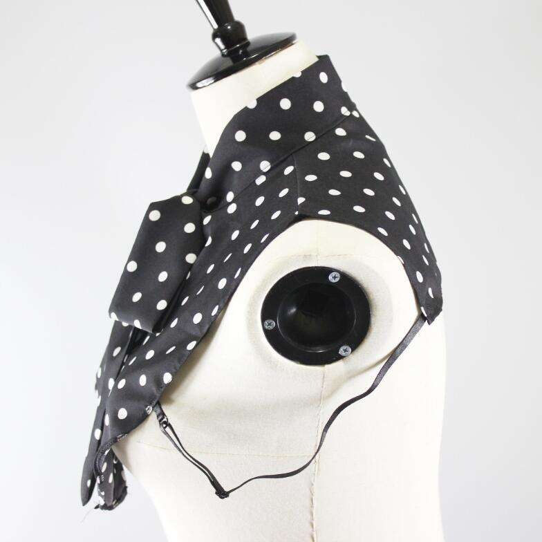 Dots Bow-knot Shirt Fake Collar Professional Outfit Decorated Collar(White Bottom)