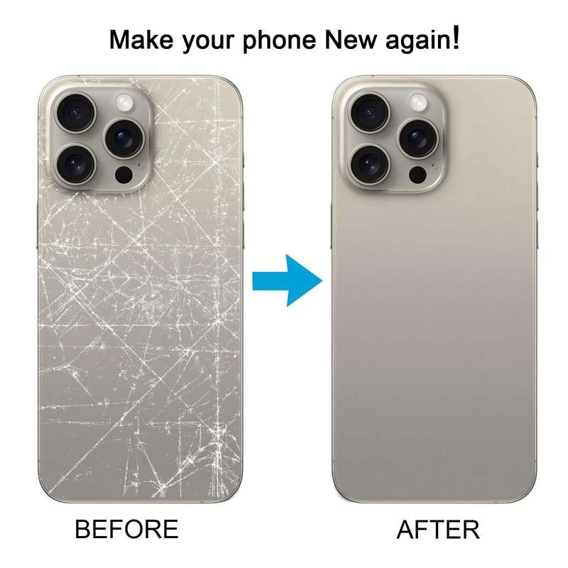 For iPhone 15 Pro Easy Replacement Big Camera Hole Glass Back Battery Cover(Titanium)
