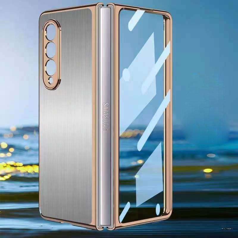 For Samsung Galaxy Z Fold3 5G Electroplated Stainless Steel Phone Case(Silver)