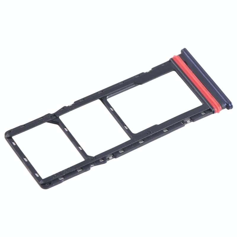 For Infinix Hot 20 X6826 SIM Card Tray + SIM Card Tray + Micro SD Card Tray (Black)