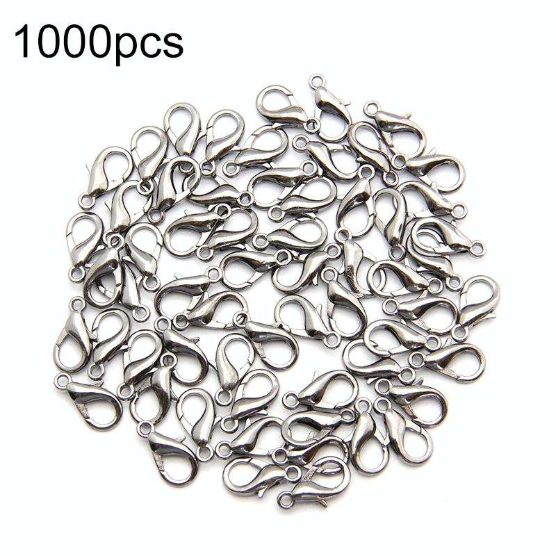 1000 PCS 12mm DIY Jewelry Accessories High-quality Alloy Lobster Claw(Silver)