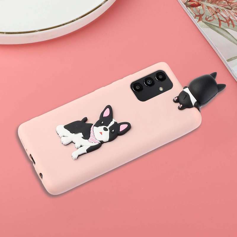 For Samsung Galaxy A34 5G 3D Lying Cartoon TPU Shockproof Phone Case(Cute Dog)